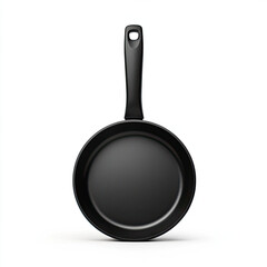 A sleek black frying pan, ready for culinary adventures, promising delicious meals with its smooth, non-stick surface and ergonomic handle.