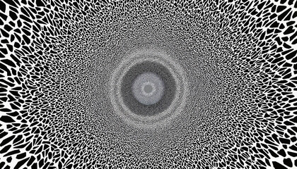 Geometric psychedelic pattern with depth effect, visual illusion art