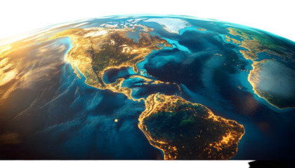 Vibrant illustration showcases Earths continents and oceans in colorful detail.