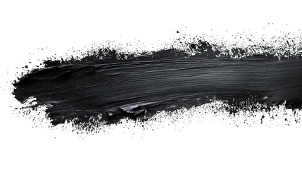 Black watercolor brushstroke painted on a white background