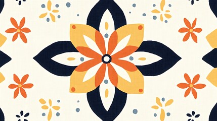 Floral pattern displaying flowers in varying colors on a white background