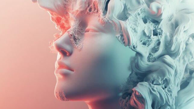 3D digital sculpture of classical figure with modern twist