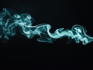 Swirling translucent smoke rises and drifts against a dark background