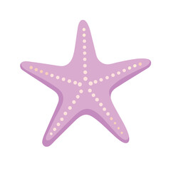 Purple Starfish Marine icon Cartoon flat vector