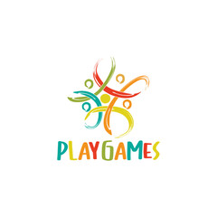 Play game abstract  logo design editable vector  business brand identity ideas 