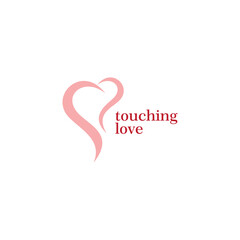 Abstract touching love  logo design editable vector  business brand identity ideas 
