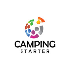 Camping  starter innovative community  logo design editable vector  business brand identity ideas 