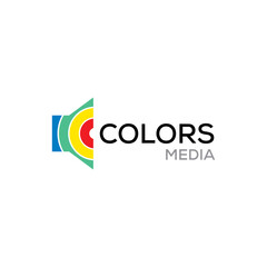 Sound Speaker media rainbow colors marketing logo design and business name idea editable vector  business brand identity ideas 