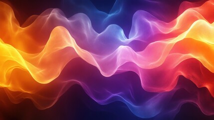 Obraz premium Colorful Abstract Flowing Waves in Vibrant Shades of Orange and Purple