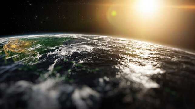Earth's view at dawn planetary perspective atmospheric content outer space aerial view beauty of nature