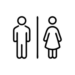 男性と女性のトイレアイコン、男性と女性のシルエット、スケーラブル.
