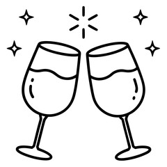 two glasses of champagne vector