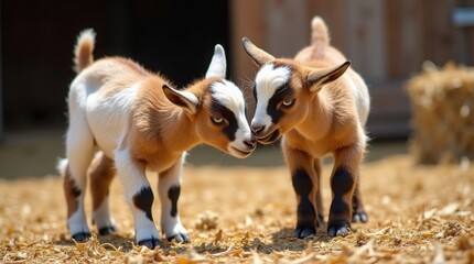 Obraz premium Two young goats, farm animals