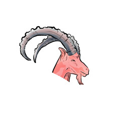 goat head icon illustration without background