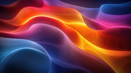 Obraz premium Colorful Abstract Waves with Flowing Light Patterns and Textures