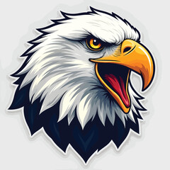 Obraz premium Vintage colorful angry eagle head mascot vector with white background