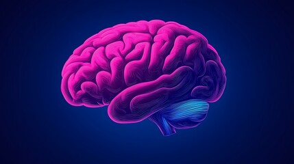 An isolated vector illustration of a brain with swirling abstract patterns inside, symbolizing abstract thinking.
