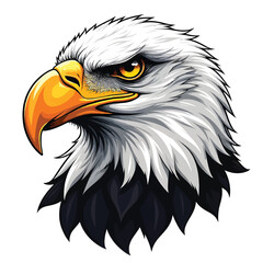 Vintage colorful angry eagle head mascot vector with white background