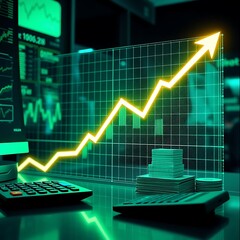 business graph on a laptop