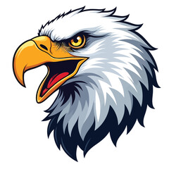 Fototapeta premium Vintage colorful angry eagle head mascot vector with white background