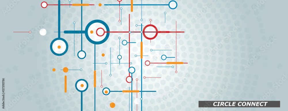 Poster internet technology construction. circles and dots connections design. vector illustration