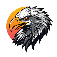 Obraz premium Vintage colorful angry eagle head mascot vector with white background