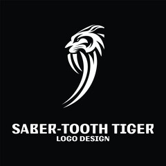 Saber Tooth Tiger Vector Logo Design