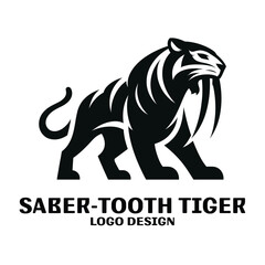 Saber Tooth Tiger Vector Logo Design