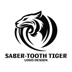 Saber Tooth Tiger Vector Logo Design