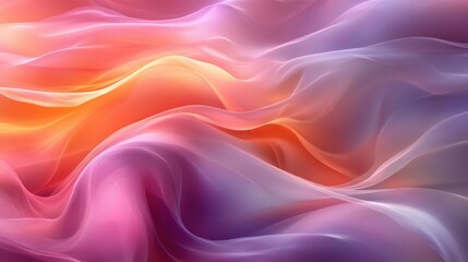 Obraz premium Soft Flowing Abstract Waves in Shades of Pink and Orange Fabric Style