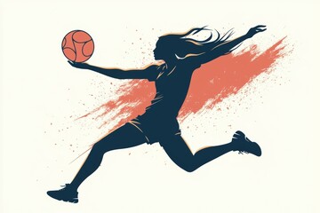 Dynamic female athlete performing a powerful throw in a vibrant and energetic competition setting Generative AI