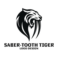 Saber Tooth Tiger Vector Logo Design