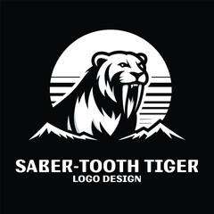 Saber Tooth Tiger Vector Logo Design