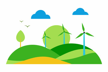 vector illustration of a eco house
