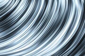 Abstract flowing concentric curved lines in a shiny metallic pattern