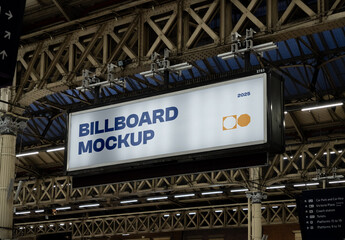 Train Station Billboard Mockup