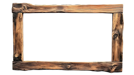 Wooden picture frame Old rustic wooden frame isolated on white background 