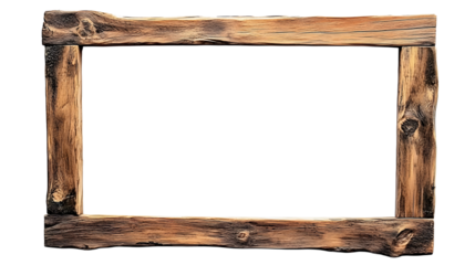 Wooden picture frame Old rustic wooden frame isolated on white background 