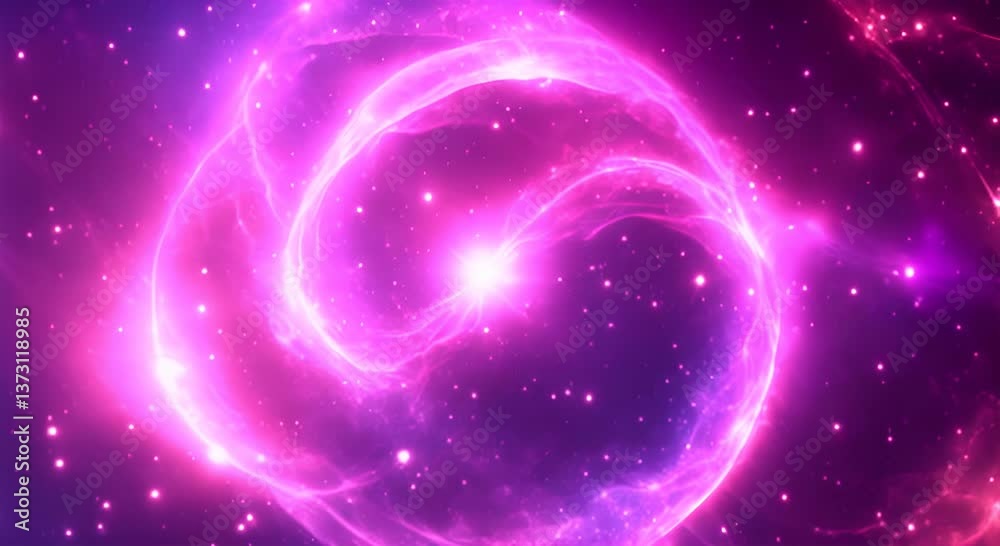 Wall mural loop animation of space nebula towards light loop animation glowing galaxies and stars passing foota