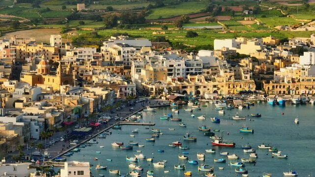 Traditional fishing Marsaxlokk village. Maltese island

