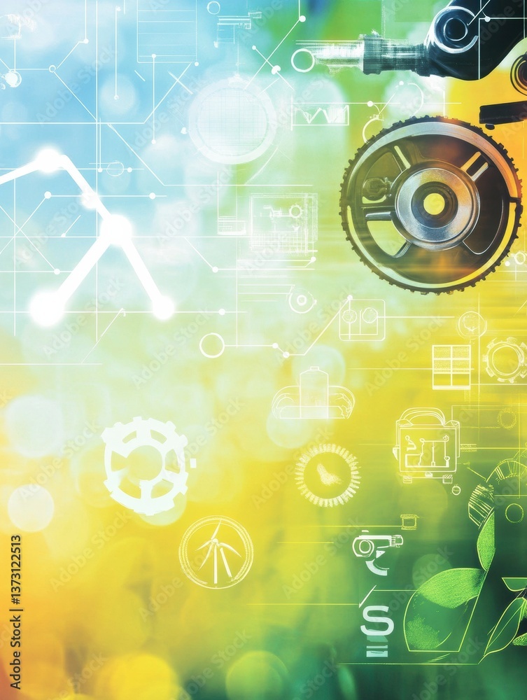 Aufkleber dynamism of energy innovation blending fossil fuel power and renewable technology in a vivid creativ