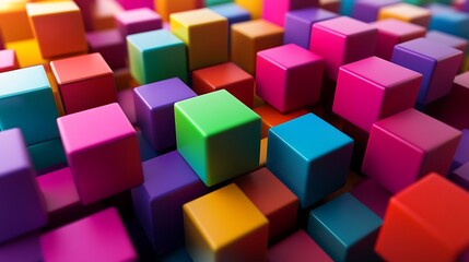 Obraz premium Beautiful geometric pattern with colorful cubes in abstract design image