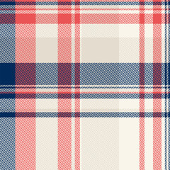 Elegant coral, navy, and cream plaid pattern.  Perfect for textile design, fashion, or home decor projects.  This classic yet modern texture evokes a sense of warmth and sophistication.