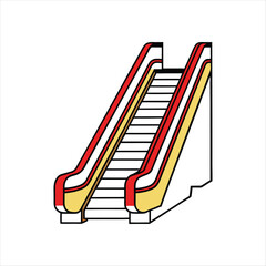  Escalator vector illustration icons.