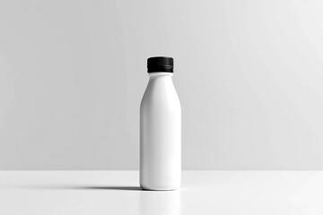 Minimalist white bottle on a clean background  