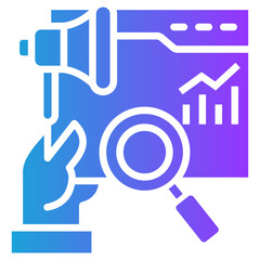 Ad Analytics glyph gradient icon
