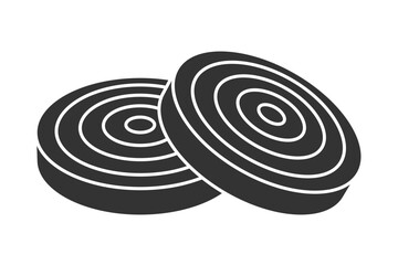Two checkers or draughts board game pieces in silhouette vector style