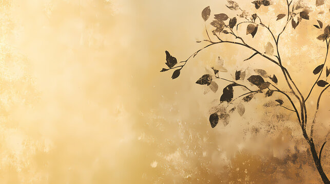 Softly textured golden hues adorn the wall surface with a subtle shimmering effect. Subtle Shimmer. Illustration