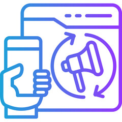 Remarketing Campaigns line gradient icon