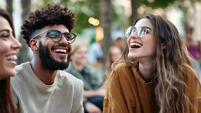 Conversation between friends with excitement and connection
